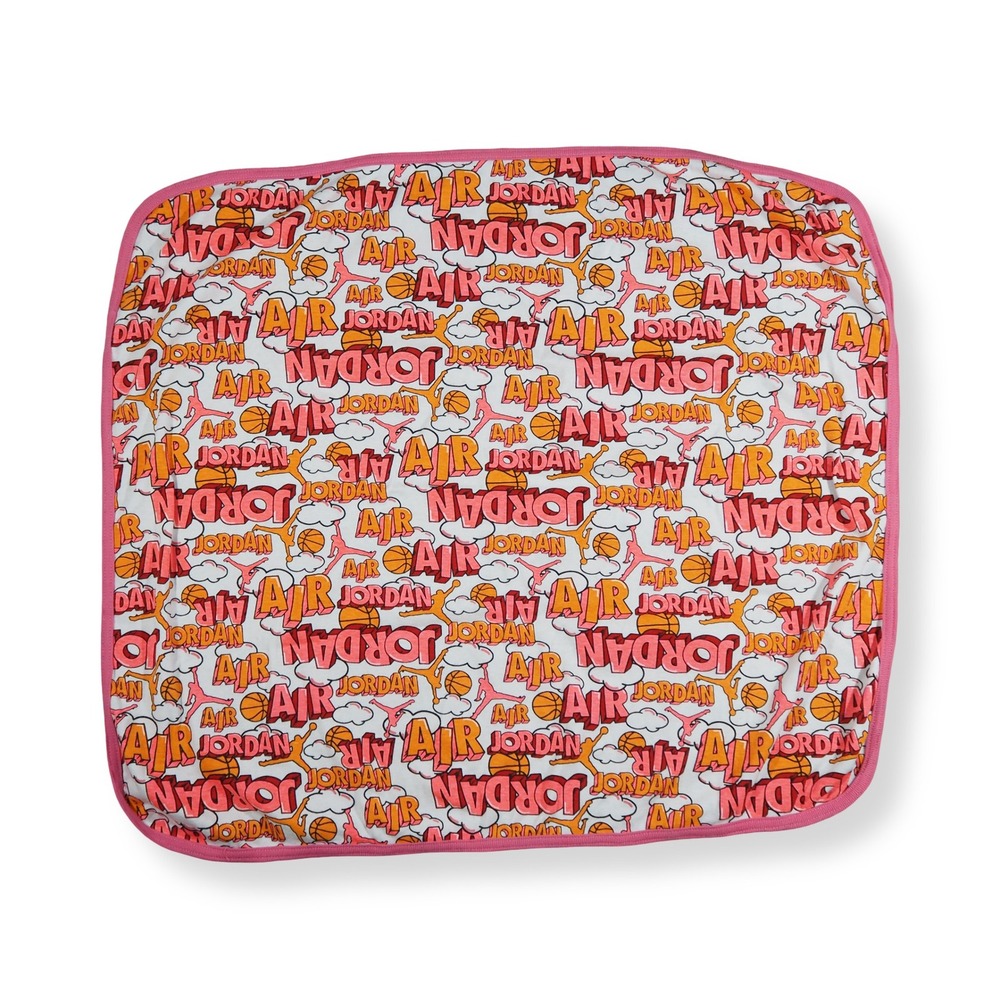 Air Jordan Basketball Receiving Blanket Kids 0-6M White Pink Orange 0544-001-322